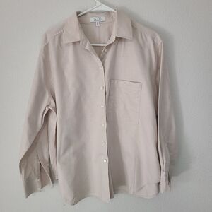 AYR Women's Button Down Shirt in Soft Beige